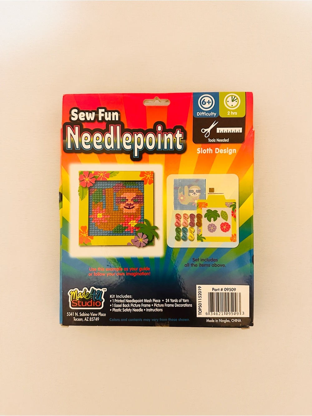 Sew Fun Needlepoint Kit - Sloth Design - Picture 2 of 2